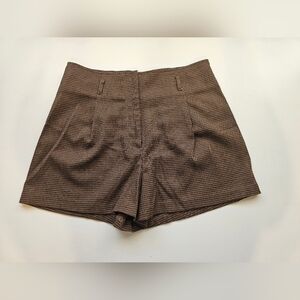 Forever 21 High Waist Brown Houndstooth Shorts